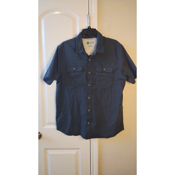 Sierra Designs Short Sleeve Button Up Shirt Men Large Blue. - Picture 1 of 12